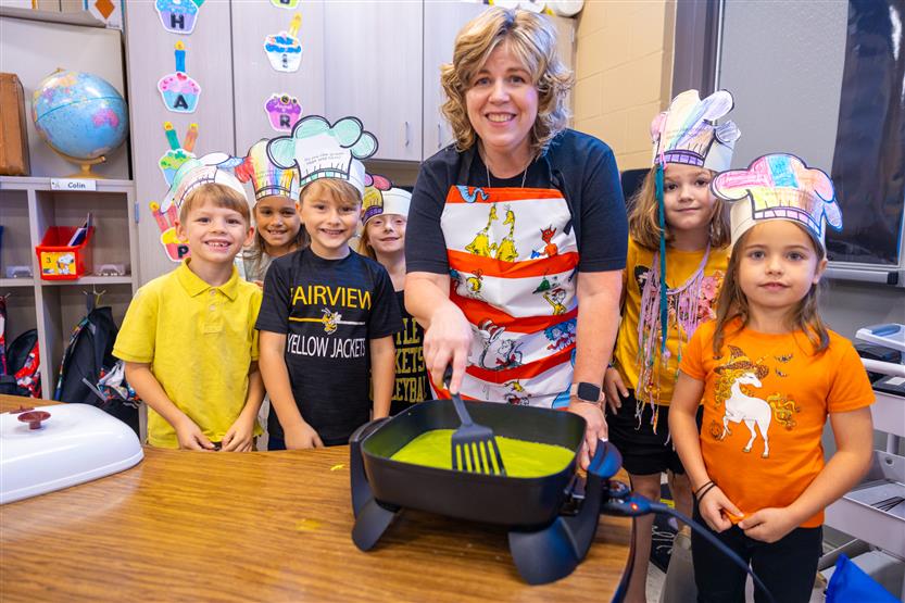 Fairview Elementary students make green eggs and ham